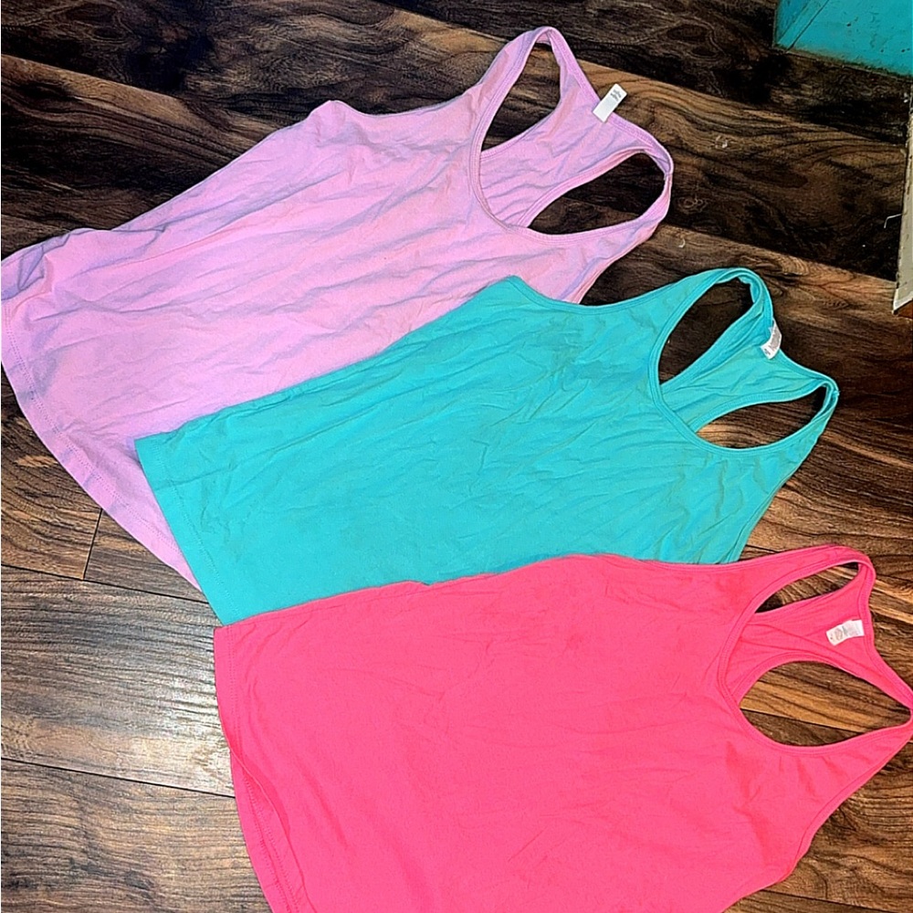 Set of Three Colorful Tank Tops
